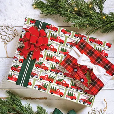 Reversible Red Wrapping Paper Roll